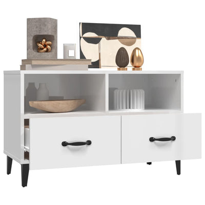 vidaXL TV Cabinet Black 80x36x50 cm Engineered Wood