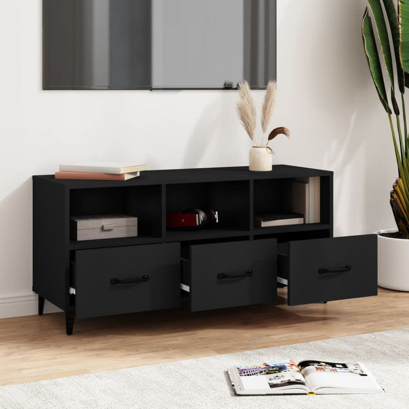 vidaXL TV Cabinet Smoked Oak 102x35x50 cm Engineered Wood