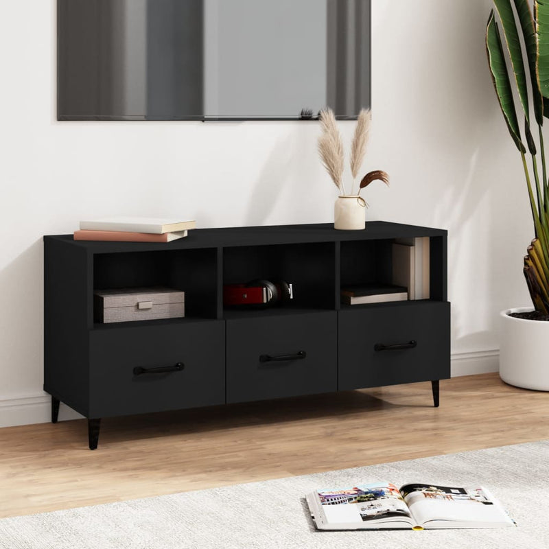 vidaXL TV Cabinet Smoked Oak 102x35x50 cm Engineered Wood