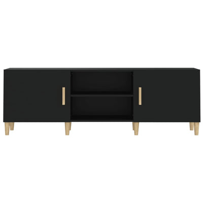 vidaXL TV Cabinet Black 150x30x50 cm Engineered Wood