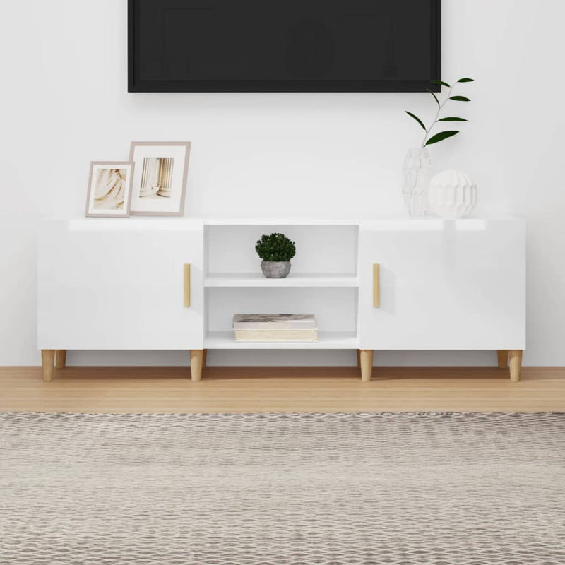 vidaXL TV Cabinet Black 150x30x50 cm Engineered Wood