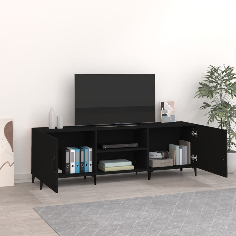 vidaXL TV Cabinet Black 150x30x50 cm Engineered Wood