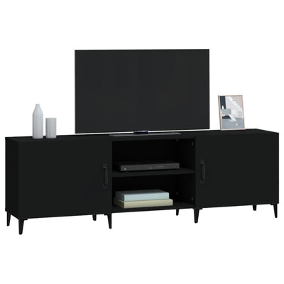 vidaXL TV Cabinet Black 150x30x50 cm Engineered Wood