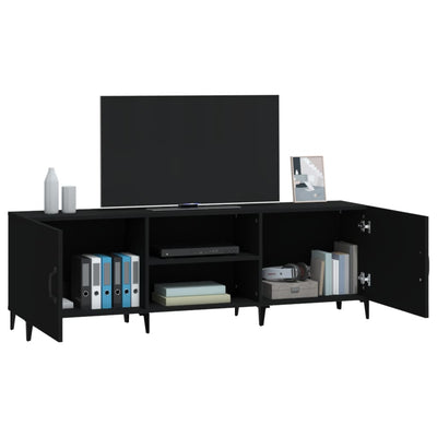 vidaXL TV Cabinet Black 150x30x50 cm Engineered Wood