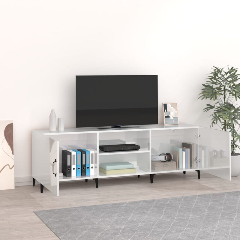 vidaXL TV Cabinet Black 150x30x50 cm Engineered Wood