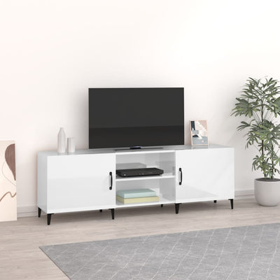 vidaXL TV Cabinet Black 150x30x50 cm Engineered Wood