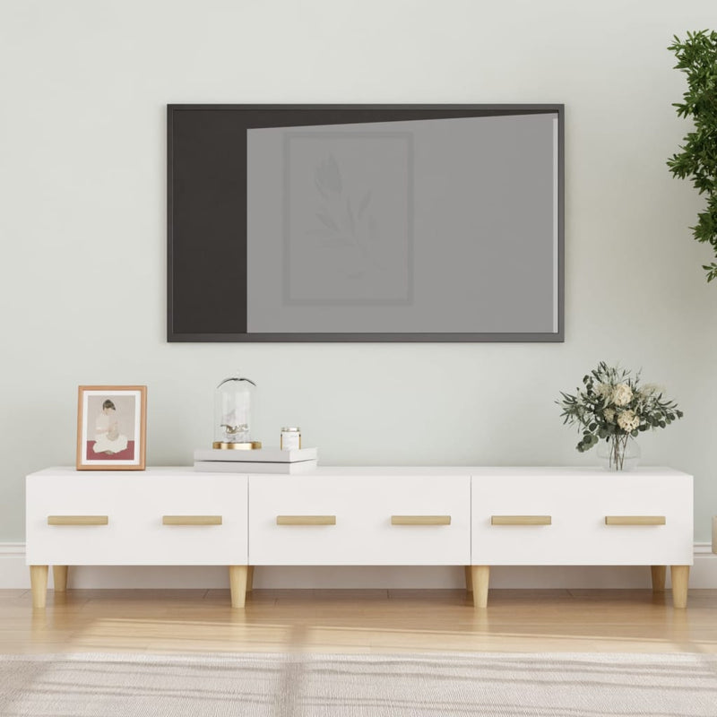 vidaXL TV Cabinet Smoked Oak 150x34.5x30 cm Engineered Wood