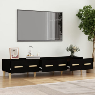 vidaXL TV Cabinet Smoked Oak 150x34.5x30 cm Engineered Wood