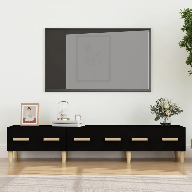 vidaXL TV Cabinet Smoked Oak 150x34.5x30 cm Engineered Wood