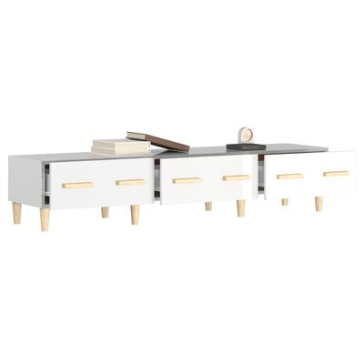 vidaXL TV Cabinet Smoked Oak 150x34.5x30 cm Engineered Wood