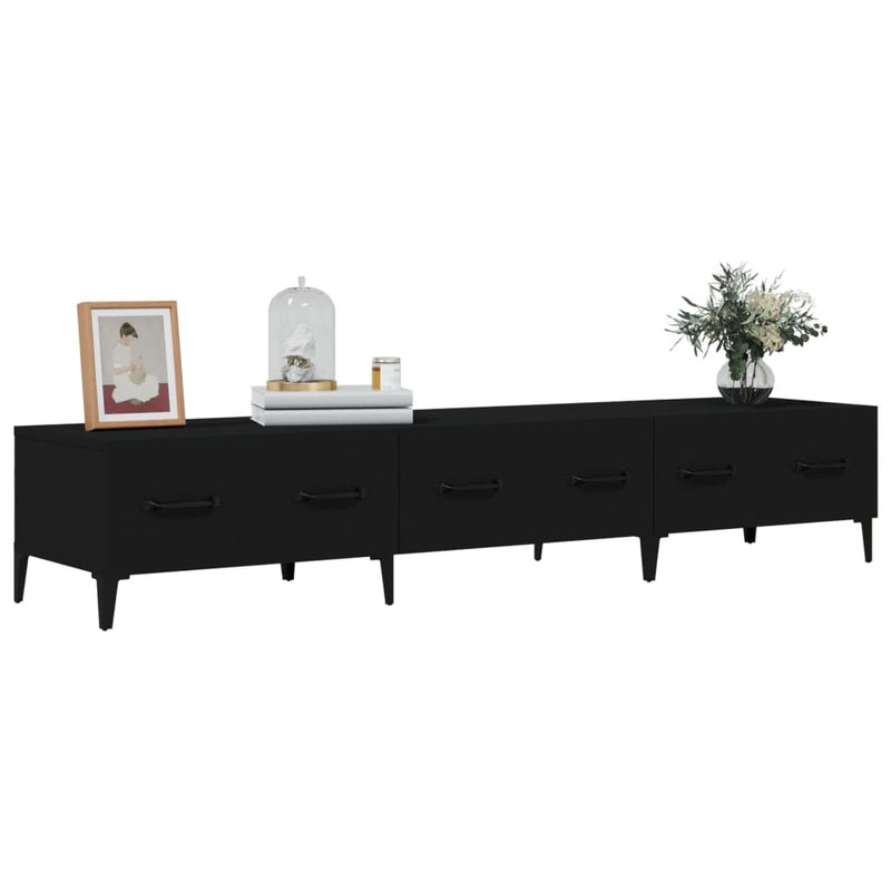 vidaXL TV Cabinet Black 150x34.5x30 cm Engineered Wood