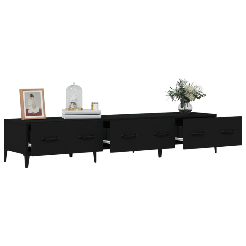 vidaXL TV Cabinet Black 150x34.5x30 cm Engineered Wood