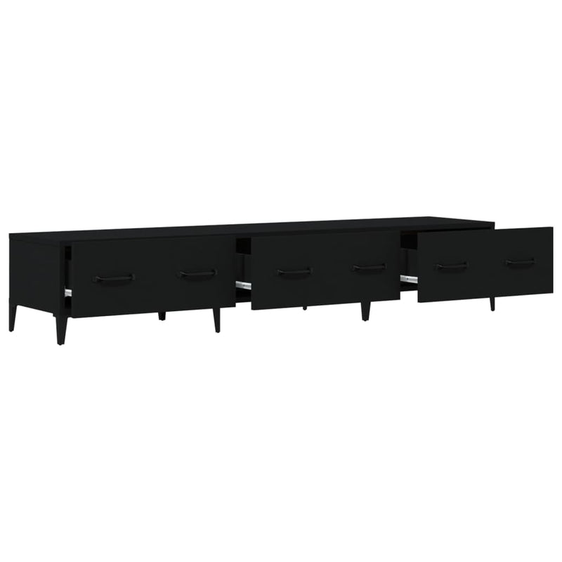 vidaXL TV Cabinet Black 150x34.5x30 cm Engineered Wood