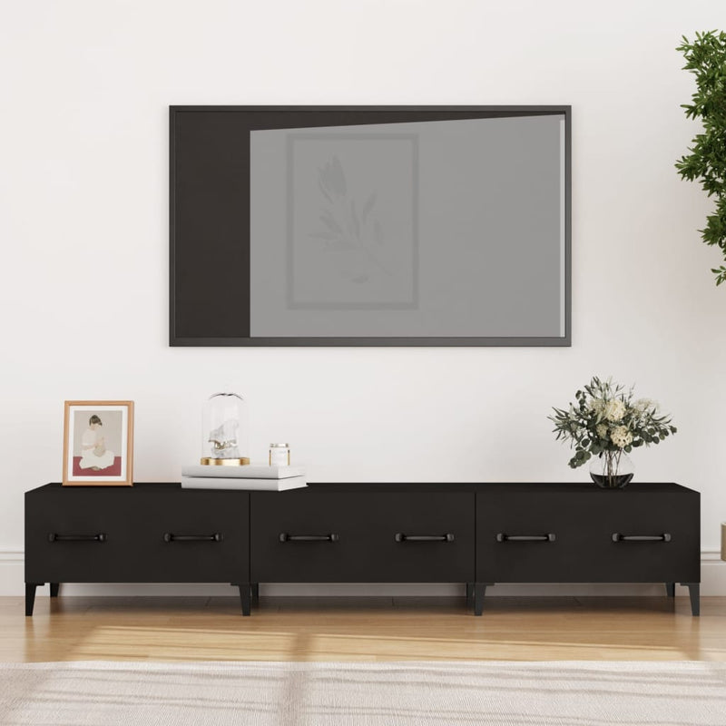 vidaXL TV Cabinet Black 150x34.5x30 cm Engineered Wood