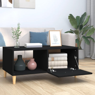 vidaXL Coffee Table Black 89.5x50x40 cm Engineered Wood