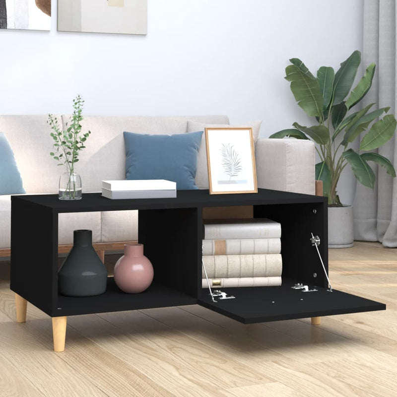 vidaXL Coffee Table Black 89.5x50x40 cm Engineered Wood