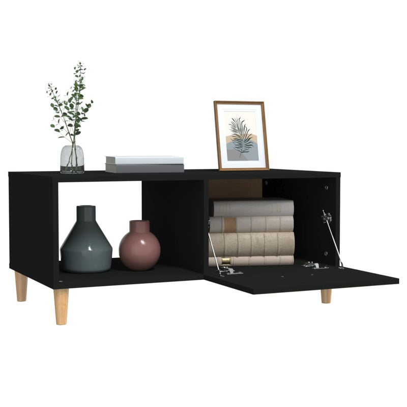 vidaXL Coffee Table Black 89.5x50x40 cm Engineered Wood