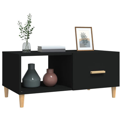 vidaXL Coffee Table Black 89.5x50x40 cm Engineered Wood