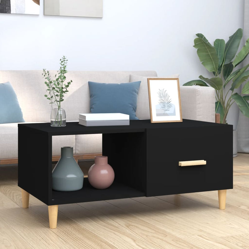 vidaXL Coffee Table Black 89.5x50x40 cm Engineered Wood