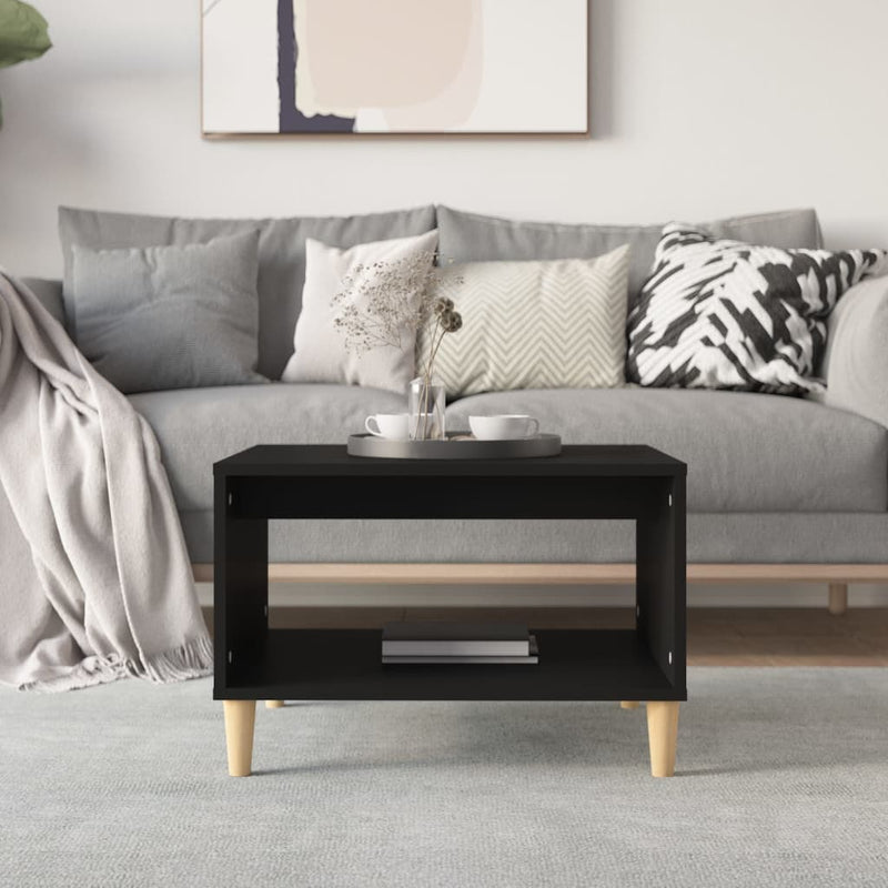 vidaXL Coffee Table  Black 60x50x40 cm Engineered Wood