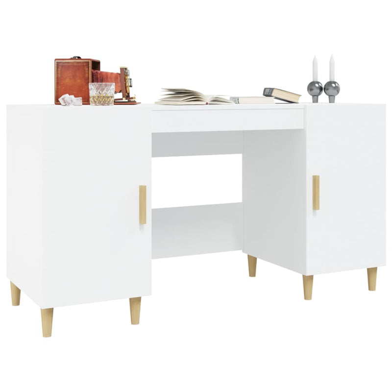 vidaXL Desk Black 140x50x75 cm Engineered Wood