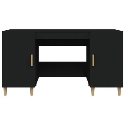 vidaXL Desk Black 140x50x75 cm Engineered Wood