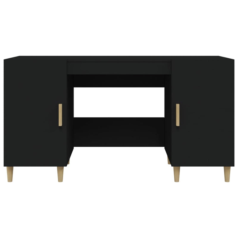 vidaXL Desk Black 140x50x75 cm Engineered Wood