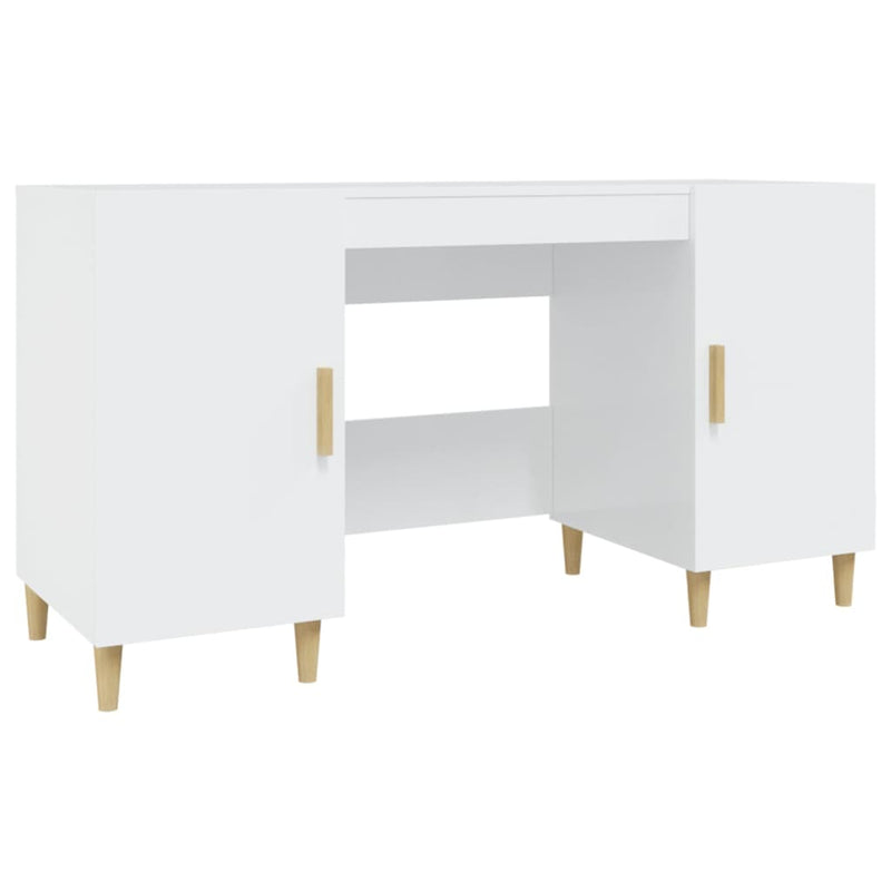 vidaXL Desk Black 140x50x75 cm Engineered Wood