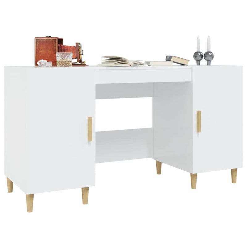 vidaXL Desk Black 140x50x75 cm Engineered Wood