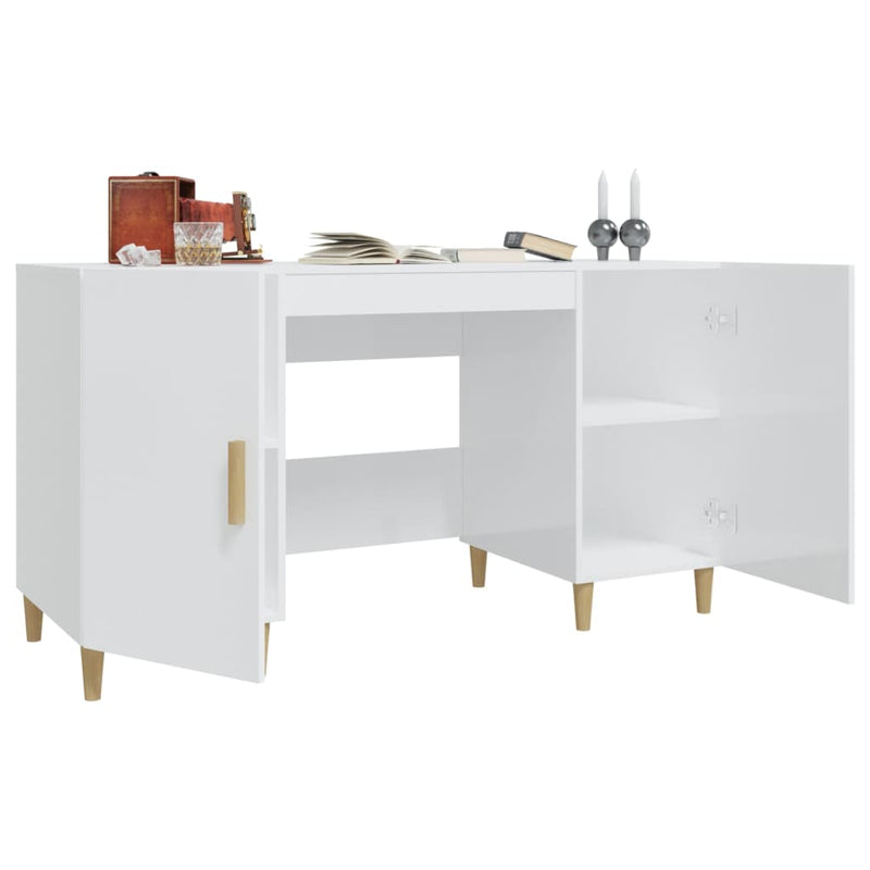 vidaXL Desk Black 140x50x75 cm Engineered Wood