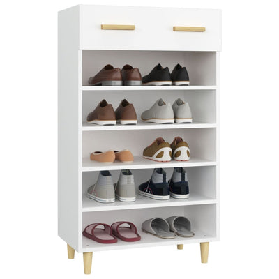 vidaXL Shoe Cabinet Black 60x35x105 cm Engineered Wood
