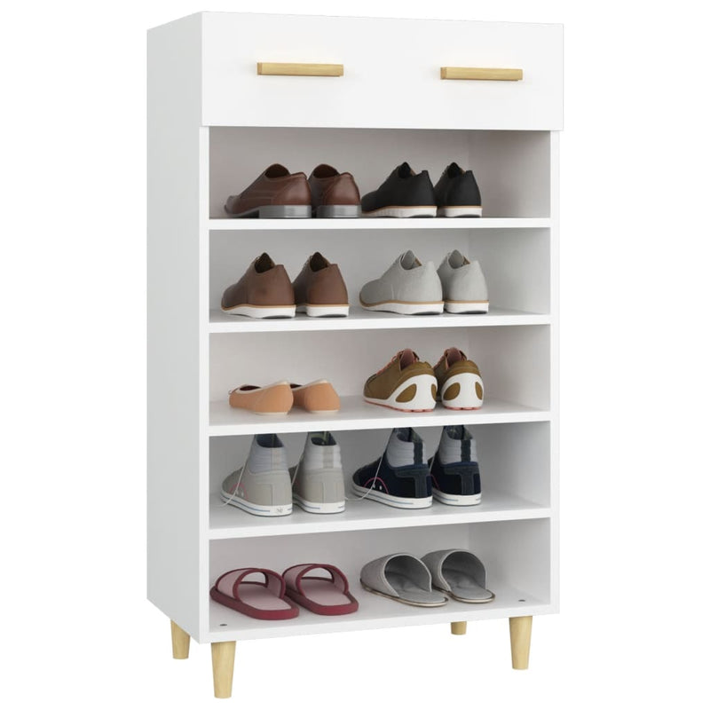 vidaXL Shoe Cabinet Black 60x35x105 cm Engineered Wood