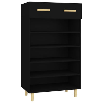vidaXL Shoe Cabinet Black 60x35x105 cm Engineered Wood