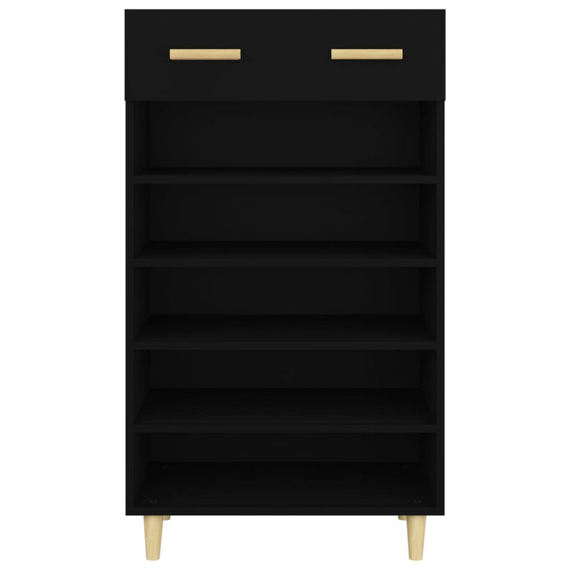 vidaXL Shoe Cabinet Black 60x35x105 cm Engineered Wood