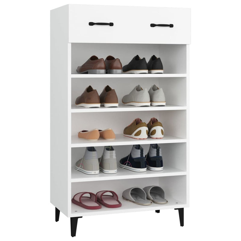 vidaXL Shoe Cabinet Black 60x35x105 cm Engineered Wood