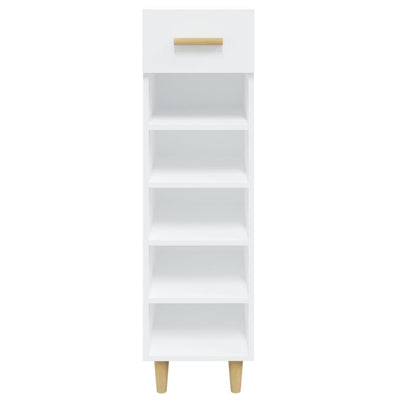 vidaXL Shoe Cabinet High Gloss White 30x35x105 cm Engineered Wood