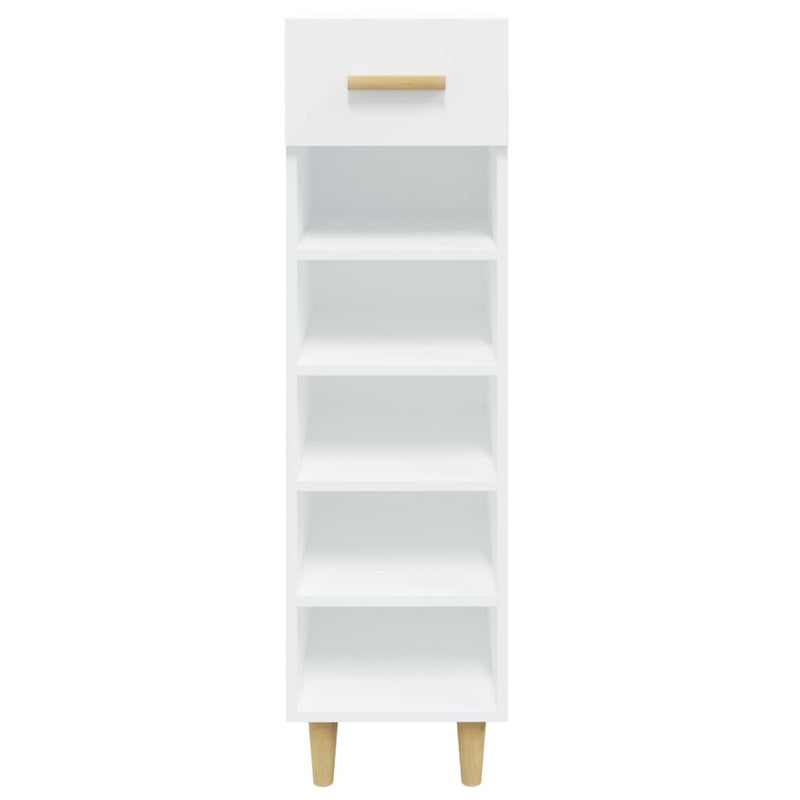 vidaXL Shoe Cabinet High Gloss White 30x35x105 cm Engineered Wood