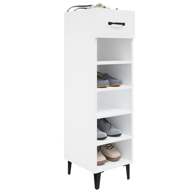 vidaXL Shoe Cabinet Smoked Oak 30x35x105 cm Engineered Wood