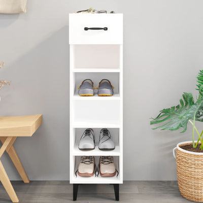 vidaXL Shoe Cabinet Smoked Oak 30x35x105 cm Engineered Wood