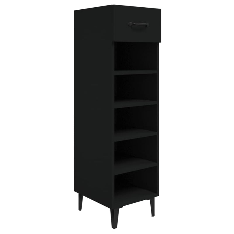 vidaXL Shoe Cabinet Smoked Oak 30x35x105 cm Engineered Wood