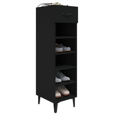 vidaXL Shoe Cabinet Smoked Oak 30x35x105 cm Engineered Wood