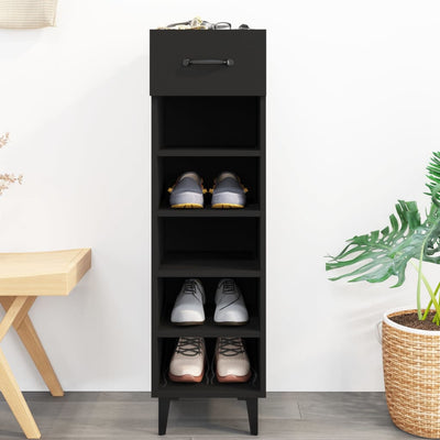 vidaXL Shoe Cabinet Smoked Oak 30x35x105 cm Engineered Wood