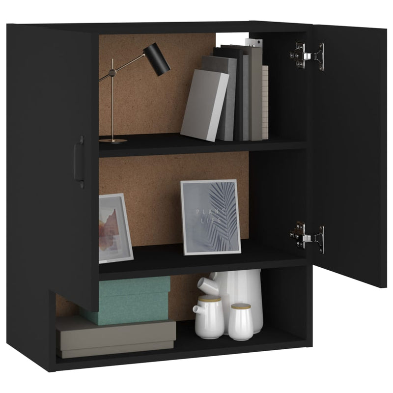 vidaXL Wall Cabinet Black 60x31x70 cm Engineered Wood