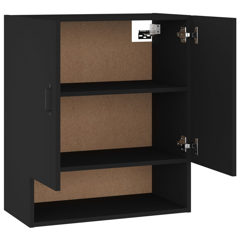 vidaXL Wall Cabinet Black 60x31x70 cm Engineered Wood