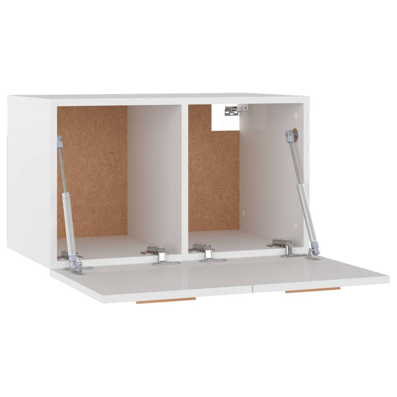 vidaXL Wall Cabinet High Gloss White 60x36.5x35 cm Engineered Wood