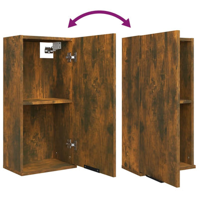 vidaXL Wall-mounted Bathroom Cabinet Smoked Oak 32x20x67 cm