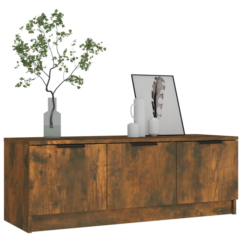 vidaXL TV Cabinet Smoked Oak 102x35x36.5 cm Engineered Wood