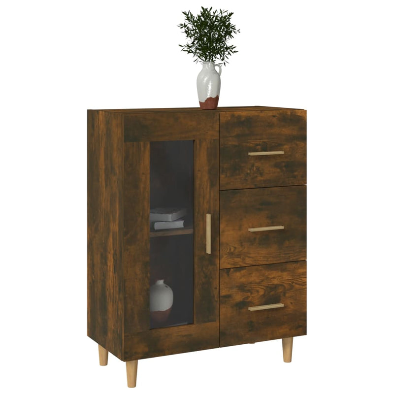 vidaXL Sideboard Smoked Oak 69.5x34x90 cm Engineered Wood