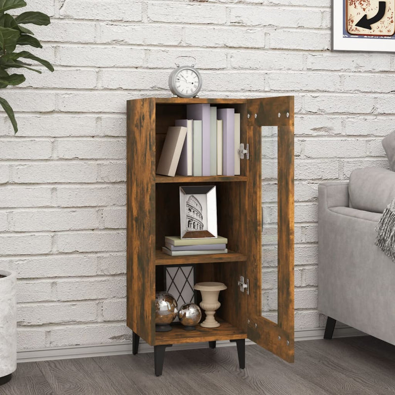 vidaXL Sideboard Smoked Oak 34.5x34x90 cm Engineered Wood