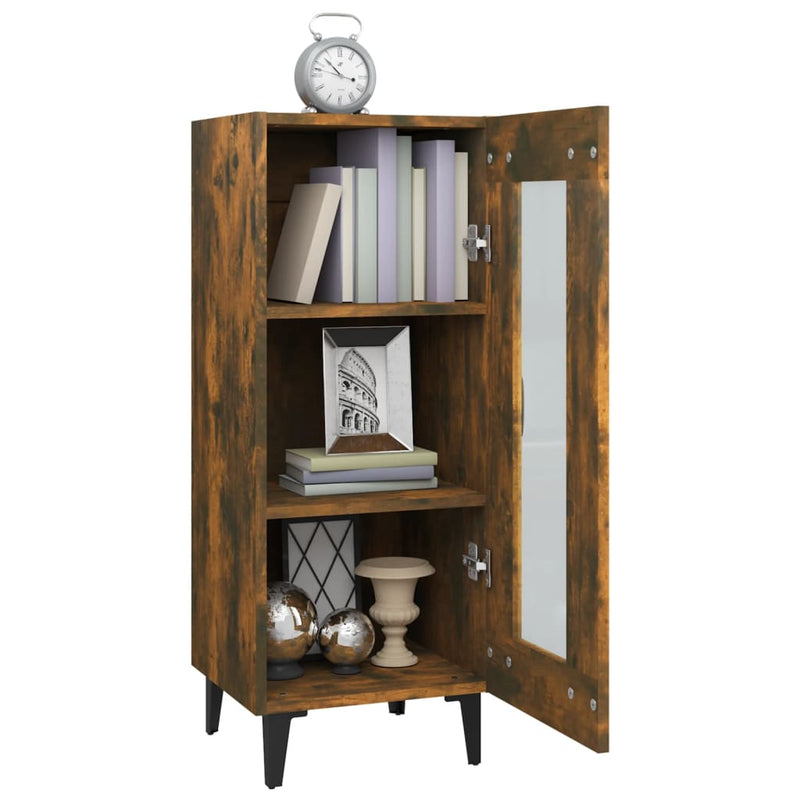 vidaXL Sideboard Smoked Oak 34.5x34x90 cm Engineered Wood